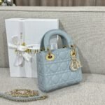Smoky Blue LambskinDior Mini Lady Dior Bag
